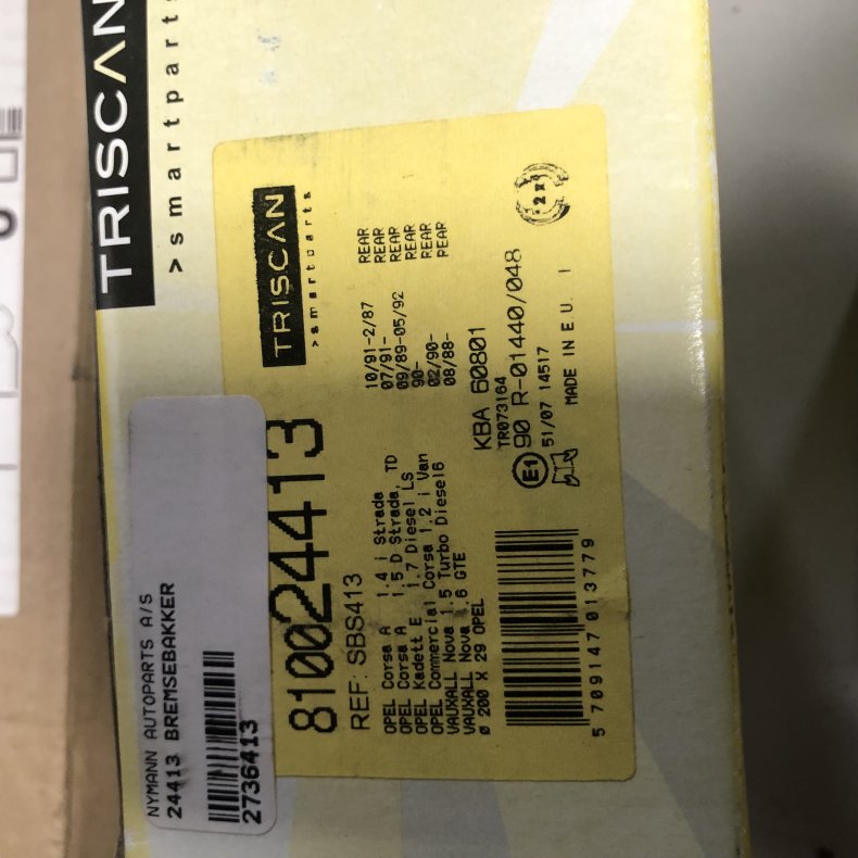 Opel Corsa A &amp; Kadett E bremsebakkest