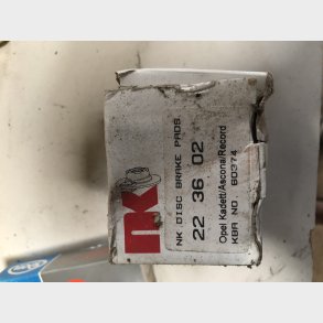 Opel Kadett, Rekord, Ascona, Vectra, Corsa, Omega & Manta bremseklodss�t for