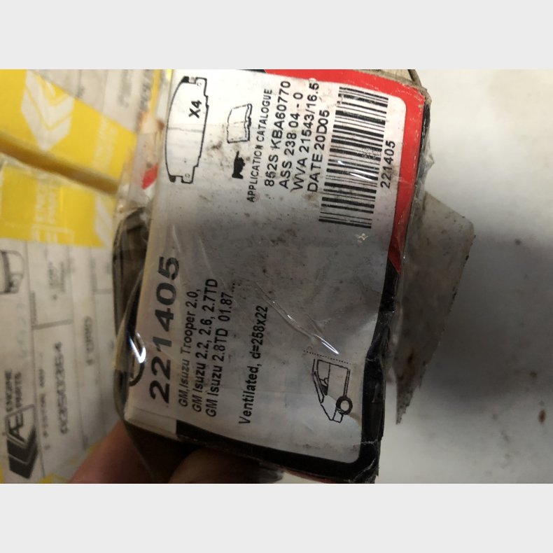 Isuzu Campo, Trooper &amp; Opel Campo, Frontera bremseklodsest for