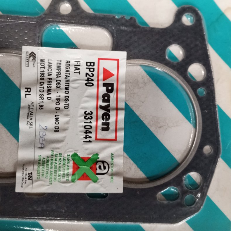 Fiat Tipo, Tempra, Uno &amp; Lancia Prisma 1,7 &amp; 1,9D toppakning