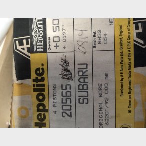 Subaru Leone 1600 OHV stempels�t 0,50mm overstr.