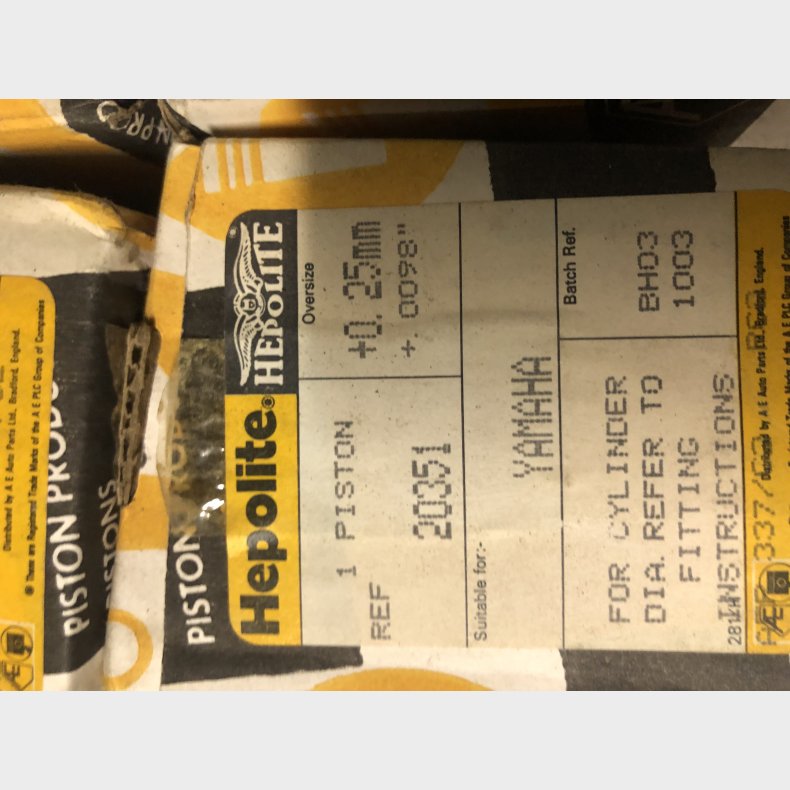 Yamaha RD400 &amp; RD400DX stempel 0,25mm overstr.